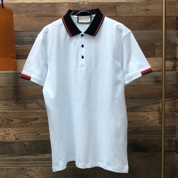 

black white mens polos shirts short sleeved shirt summer polo t shirts italy designer quality cotton clothes tees men business casual work f, White;black