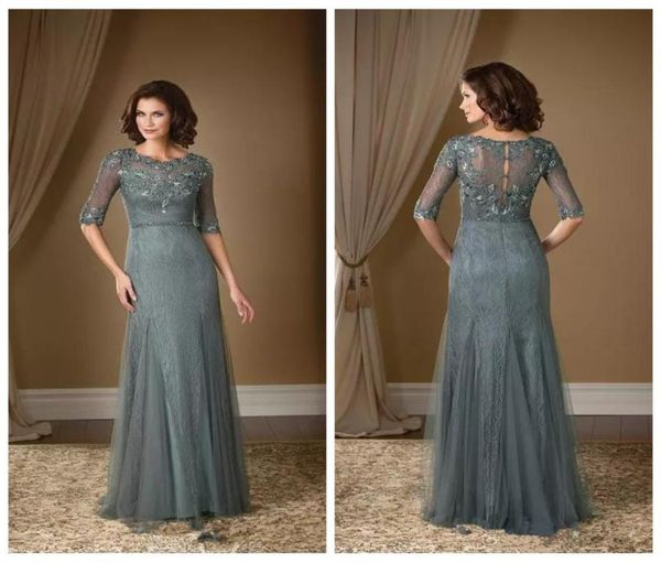 

modest 2019 half sleeves mermaid mother039s dresses slim formal long special occasion party gowns lace appliques mother of the 8221569, Black;red