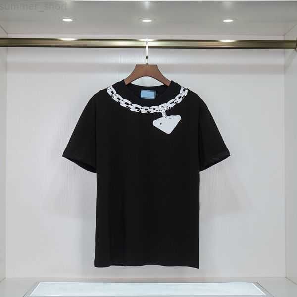 

summer mens designer t shirt men women luxury t shirts classic triangle pattern tee short sleeves senior pure 100% cotton the new short-slee, White;black