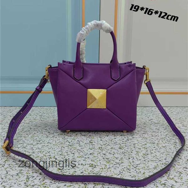 

valentinoc large beach style designer fashion classic lady bag handbags crossbody rivet women bags portable metal genuine leather handbag zy