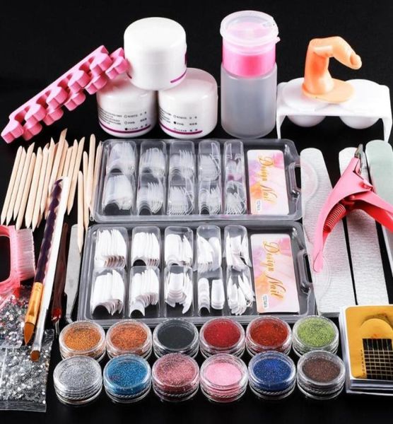 

nail art kits full acrylic powder tool starter kitset tips brush file form diy kit for beginners glitter manicure6544203