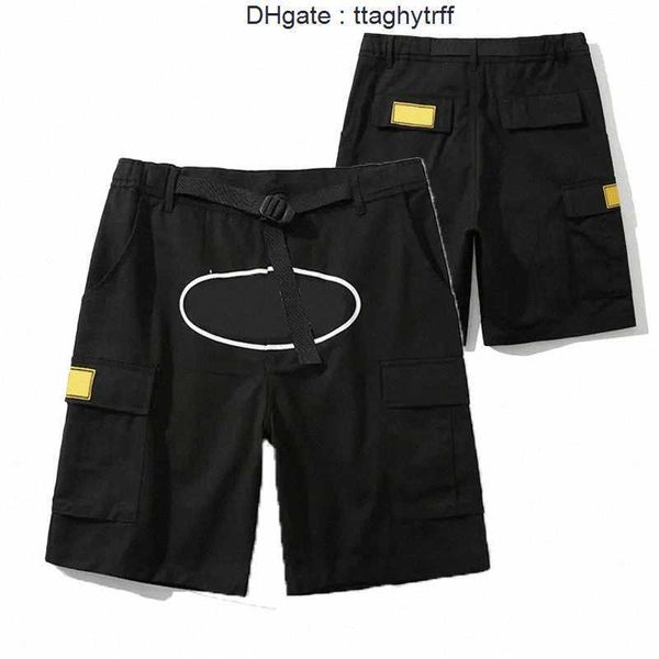 

crtz designers mens cargo womens shorts summer cropped pants streetwears clothing quick drying multi pocket skateboarding demon island print, White;black