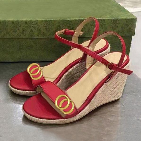 

summer beach high heels fashion casual sandals 100% leather wedges belt buckle women shoes lady metal cowhide letter work shoe large size 35, Black