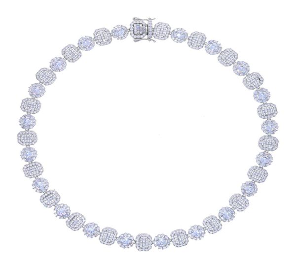 

41cm goth chains tennis necklace zirconia stones chain necklaces for women engagement wedding party choker jewelry accessory hallo6975122, Silver