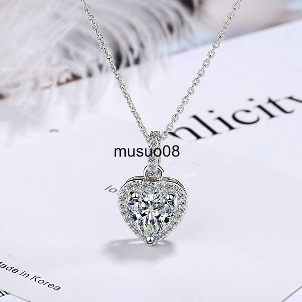 

pendant necklaces 925 sterling silver zircon heart pendants necklaces for women luxury designer jewelry gift female items gaabou j230601