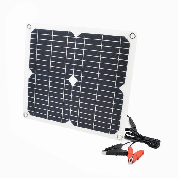 

15w18v monocrystalline silicon solar charging board outdoor waterproof portable charger dual usb+dc output mobile phone fan camera car ship