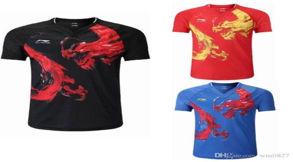 

menwomen lining table tennis tshirt national team competition wear cp player edition chinese dragon sports shorts badmintonte611345910770, White;black
