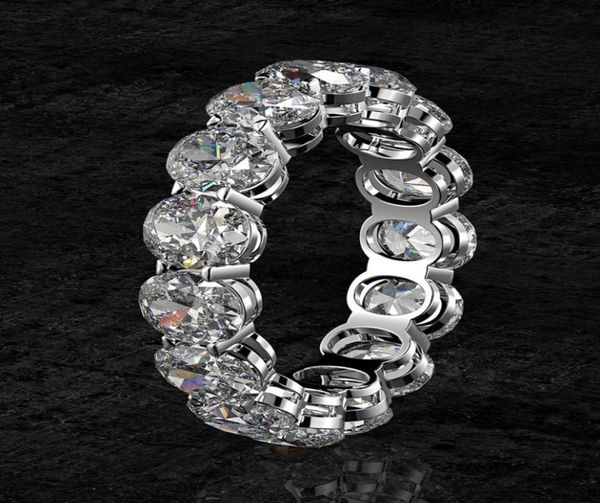 

luxury oval cut moissanite diamond ring 100 original 925 sterling silver engagement wedding band rings for women bridal jewelry3567891, Slivery;golden
