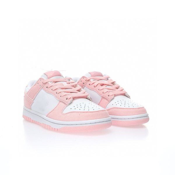 

dnks low basketball designer shoes pink corduroy sports sneakers with original box