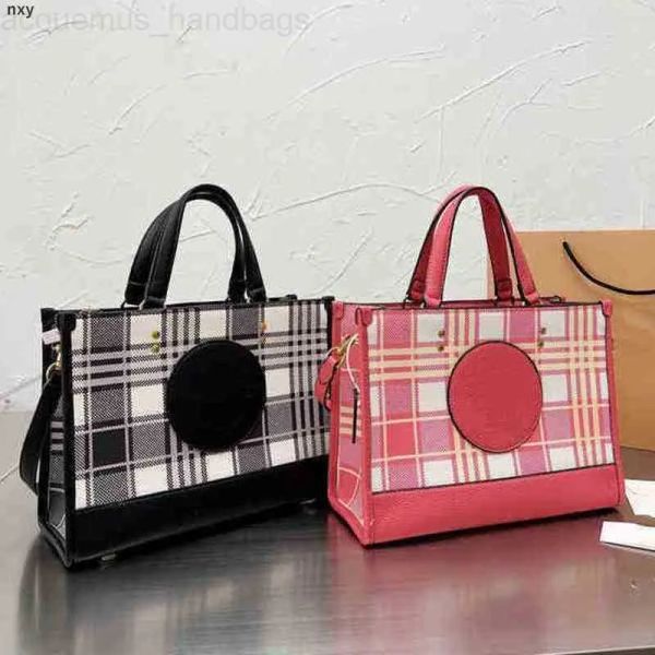 

2023 new fashion bags totes high capacity tote bag wome fashion handbag shoulder plaid stripes leather designer brand crossbody female clutc