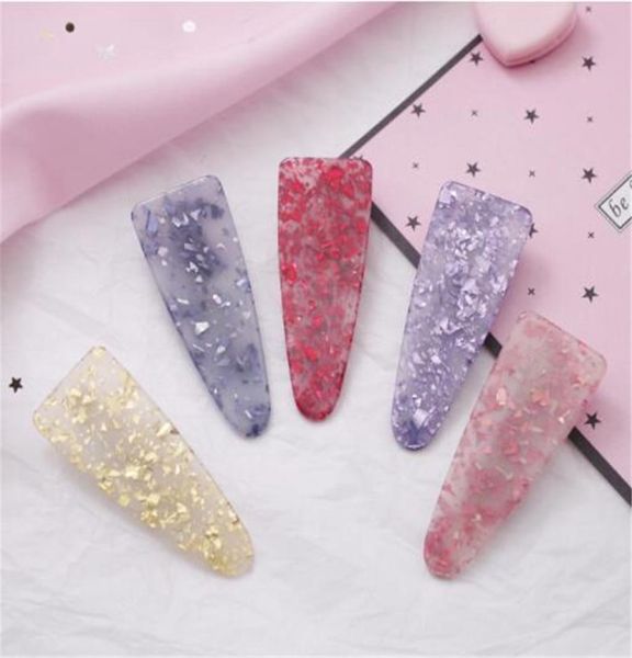 

glitter geometric waterdrop acrylic hair clips shiny tin foil sequins hairpins women girls hairgrip barrettes hair accessories7609675, Golden;silver