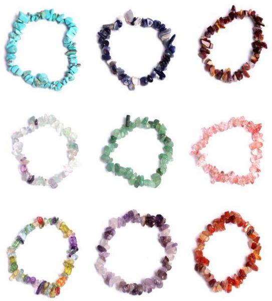 

natural healing crystal bracelet sodalite chip gemstone 18cm stretch bracelet natural stone bracelets mixed gemstone chakra bracel8810340, Black