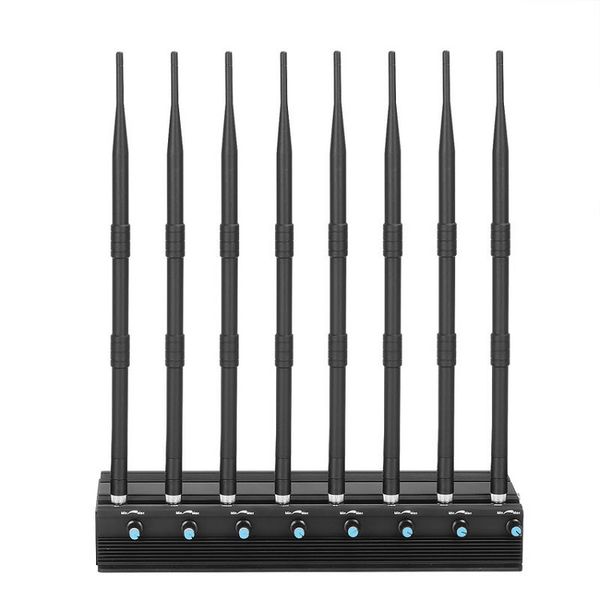 

adjustable 8 antennas mobile phone signal jamm ers shields cdma gsm2g/3g/4g wi-fi 2.4ghz 5ghz lojack gps signal, Silver