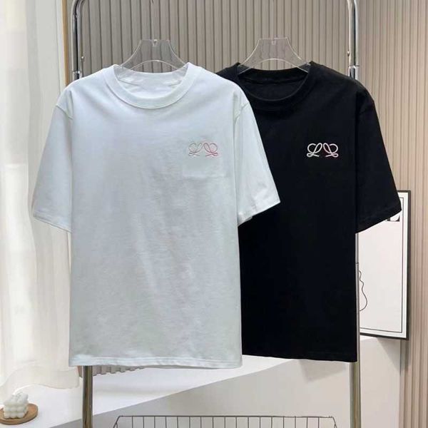 

summer new loe short sleeve men's luo family short sleeve women's small figure colorful embroidery t-shirt korean edition fashion, White;black