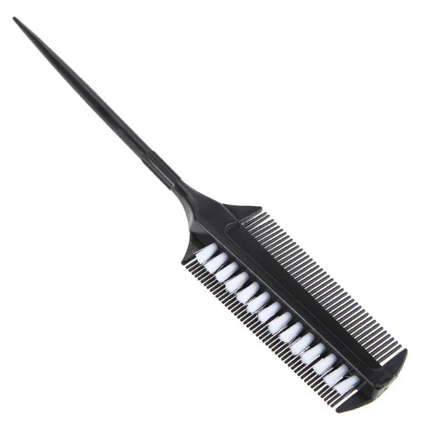 

pro salon hairdressing double side dye comb plastic tinting combs color mixing brushes salon barber styling tools, Silver