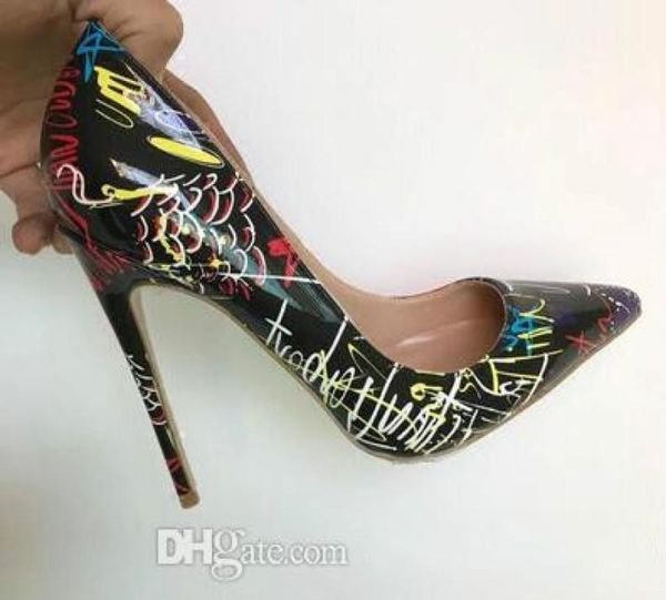 

brand dress shoes woman pointed toe pumps 8cm 10cm high heels wedding shoes size 35446882596, Black