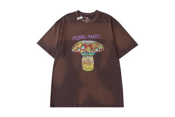 

takashi murakami sunflower artist branded mushroom eyes men and women short sleeve t-shirt wear, White;black