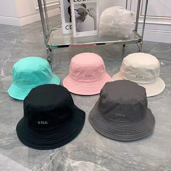 

women summer candy color designer bucket hat couple outdoor travel sports crystal material letter embroidery 5 colors casquette, Blue;gray