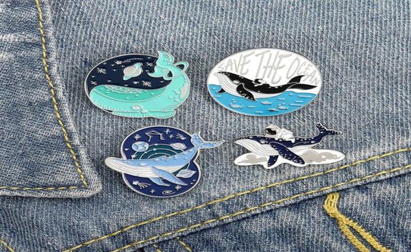 

save the ocean cute enamel brooches pin for women girl fashion jewelry accessories metal vintage brooches pins badge whole gif6234831, Gray