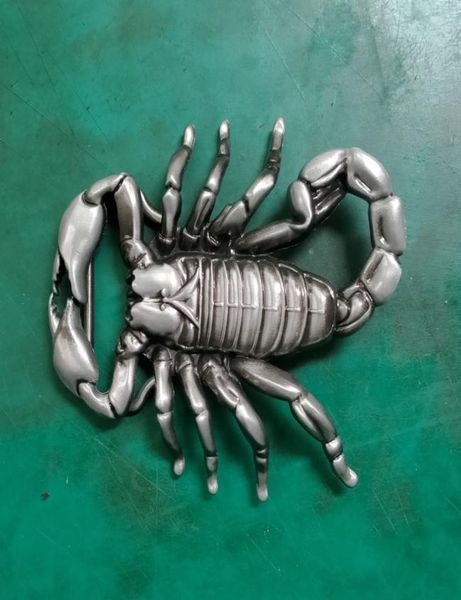 

1 pcs hebillas cinturon scorpion design western cowboy belt buckle fit 4cm wide jeans belts head9887184, Slivery;black