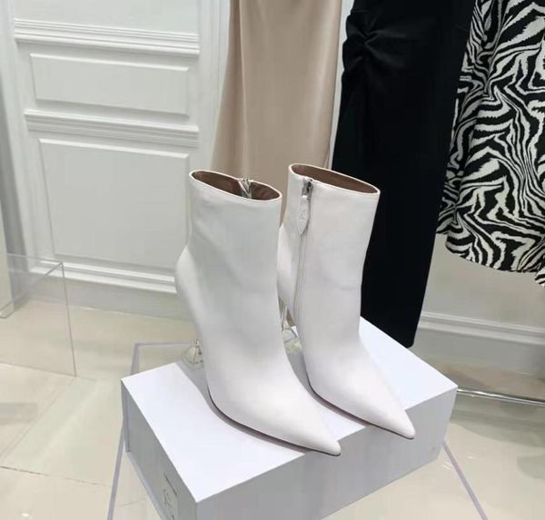 

fashion season shoes amina italy muaddi sculpted clear high heel boots giorgia genuine white leather8429813, Black