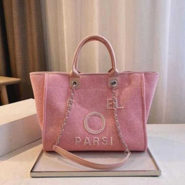 

fashion ch luxury women's hand bags embroidered brand handbag female pearl beach bag big shopping small backpacks canvas chain backpack