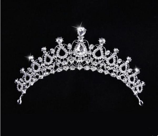 

2019 whole bridal accessories korean premium alloy faux pearl crystal luxurious brides crown ornaments headpieces wedding deco8591181, Silver