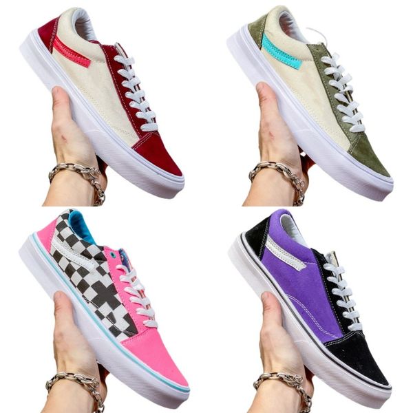 

skate shoes flat designer shoes popular running shoes canvas red pink purple outdoor shoes checkerboard breathable classic high trainers sne