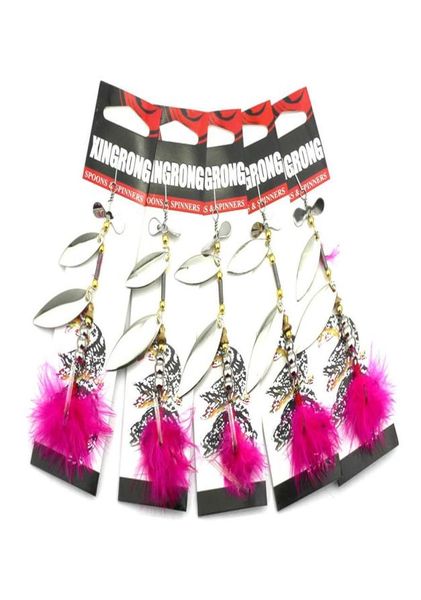 

hengjia 100pcs whol feather hook fishing spoon lures metal hard baits fishing tackle 10cm 11 3g sequins spinner bait sp18122952150777