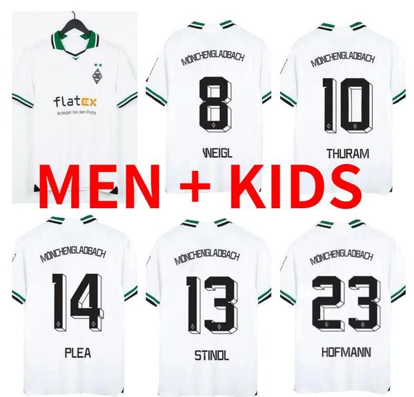 

23 24 borussia monchengladbach soccer jerseys 2023 2024 home gladbach elvedi plea zakaria neuhaus ginter thuram men kids kit foootball shirt, Black