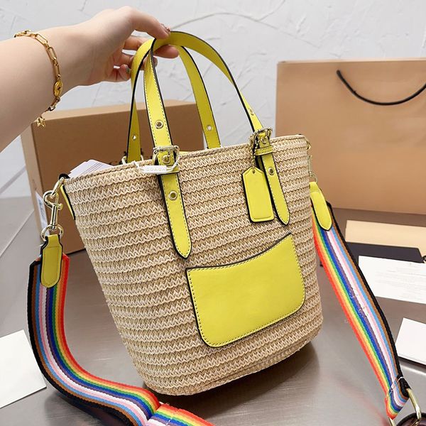 

women straw bag designer bag totes handbags fashion luxury beach vacation woven one-shoulder messenger bags summer crossbody tote bags lady