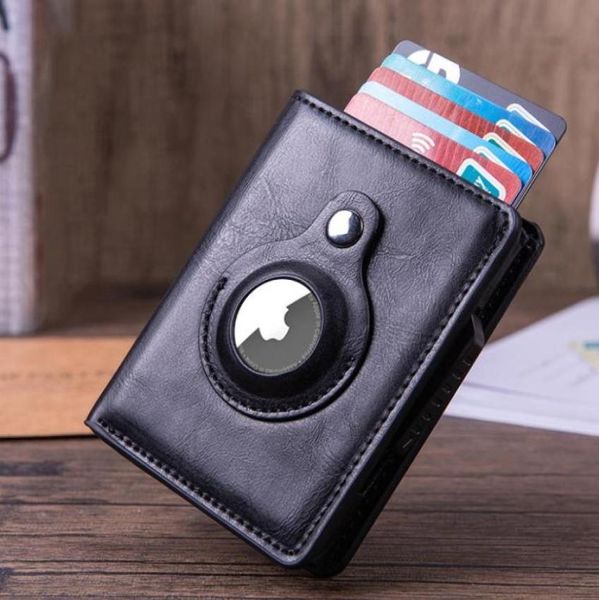 

men women credit card antitheft multiple slots rfid card holder tracking device smart wallet slim wallets for air tag51881166347593, Brown;gray