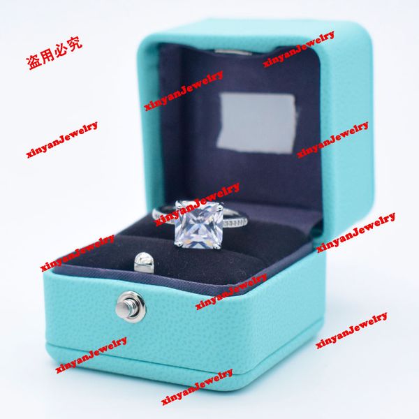 

luxury wedding ring 925 sterling silver diamond ring simple fashion jewelry size 6-10, Golden;silver