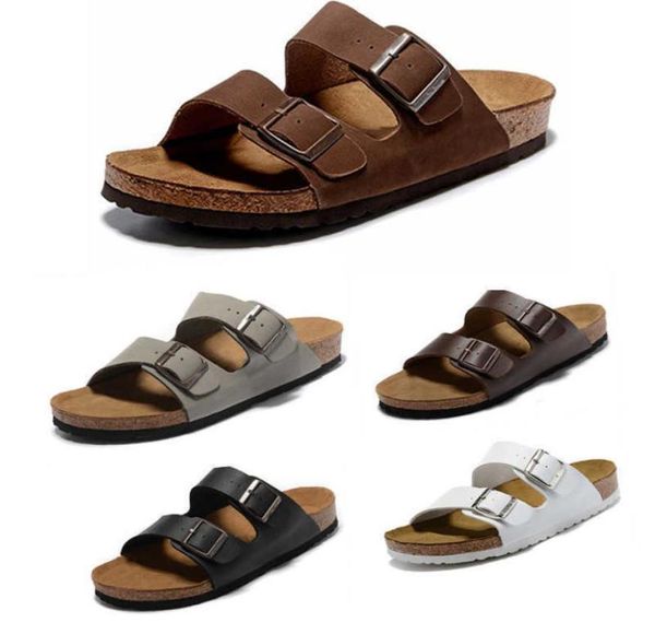 

arizona 2021 fashion slide sandals slippers for men women with original box beach flip flops slipper 34474768381, Black