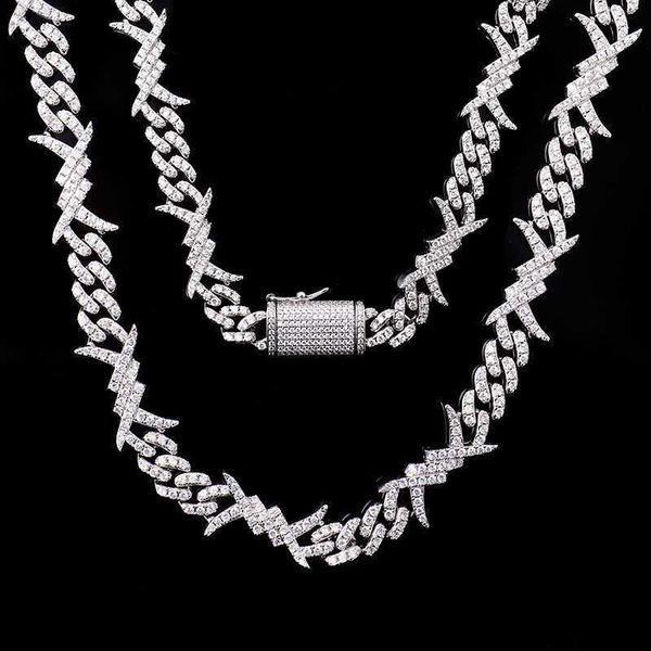 

7mm moissanite chain cuban silver 14k 18k gold link bracelet men necklaces for mens gift