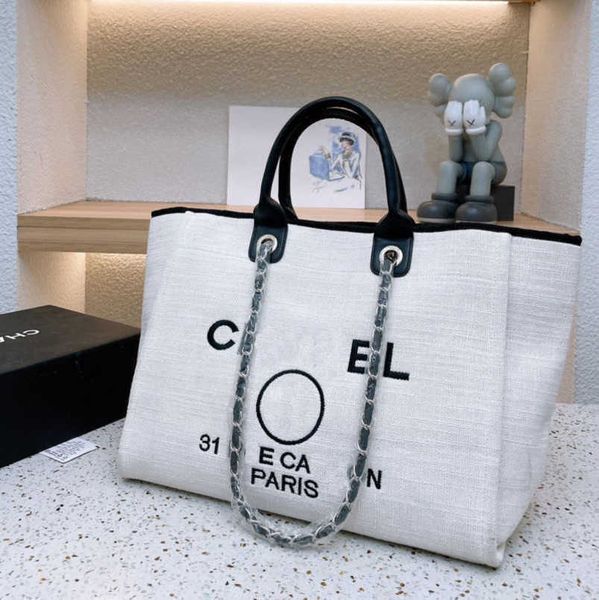 

brand ch luxury women's hand bags beach bag embroidered handbag canvas chain backpack evening handbags female pearl big shopping design