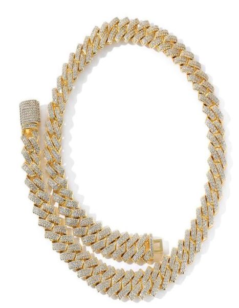 

new hip hop necklace 14mm prong cuban link designer chains necklace fashion hiphop jewelry 3 row rhinestones iced out necklaces fo9433869, Silver