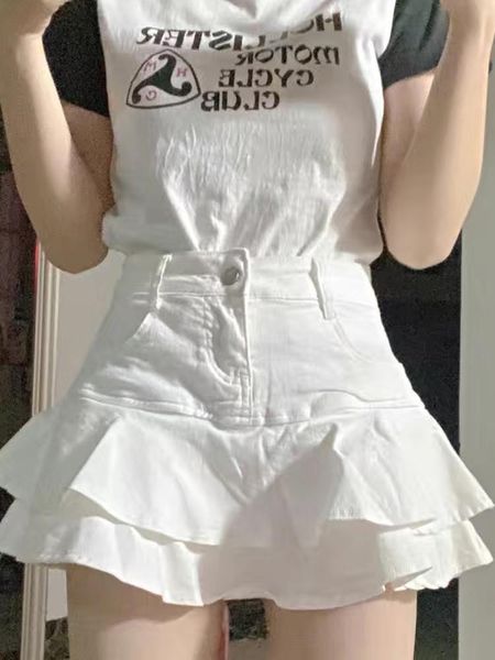 

dresses y2k white summer women skirt gothic lowwaist patchwork aline skirt beautiful dress punk retro haruku street style miniskirt, White;black