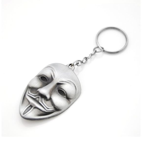

original brand movie series key chain v for vendetta hacker mask new keychain for keys chaveiro llavero keychain 3 colors gift8506092, Slivery;golden