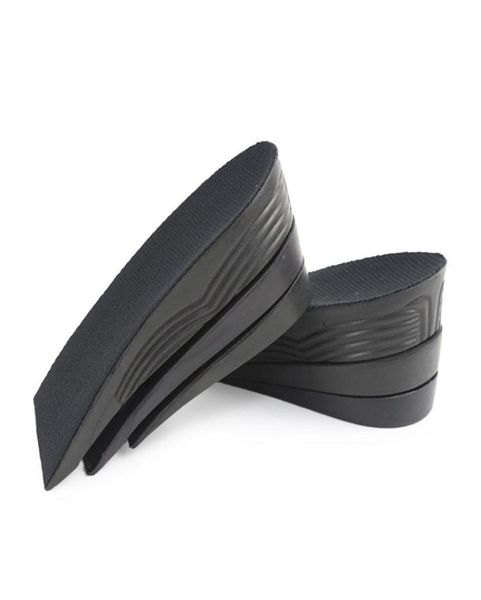 

adjustable height increase insoles pu black 3 layer design 5 cm invisible air cushion heel half insert pads6431332, White;pink