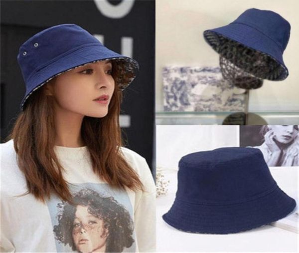 

2021 designers bucket hat for women hats patchwork washed denim buckets solid wide brim cotton caps beach doubleside69136870, Blue;gray