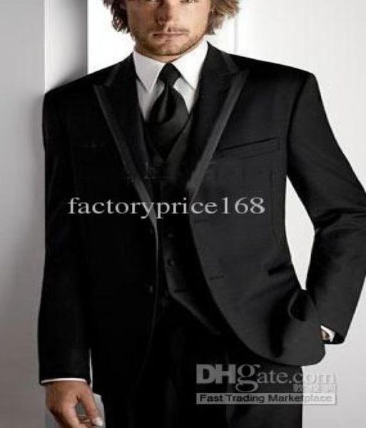 

wedding tuxedos two buttons peak lapel groom tuxedoswedding men039s suit bridegroom suits jacketpantstievest 9188198, Black;gray