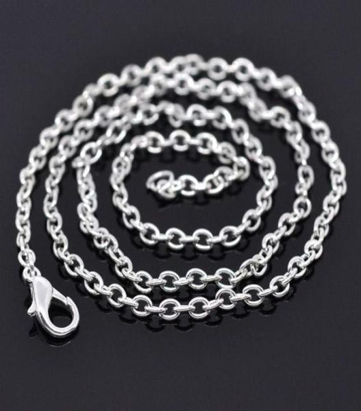 

24 strands silver plated lobster clasp link chain necklaces 18quot findings whole jewelry making6747408