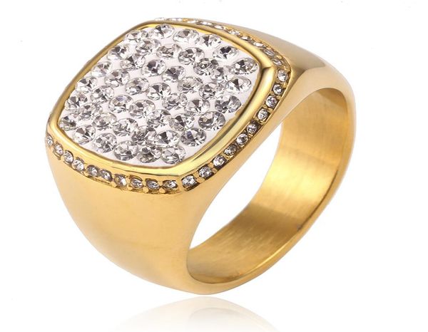 

hip hop us 8 to 13 size ring all iced out micro pave cz rings women men gold ring for love gift6996610, Golden;silver