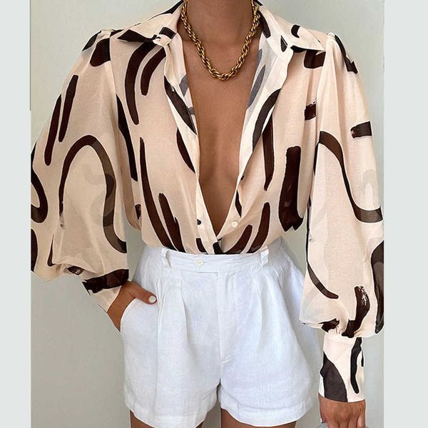 

clothing enyen women's autumn new style temperament casual print long sleeve loose blouse for female mujer vvo, White