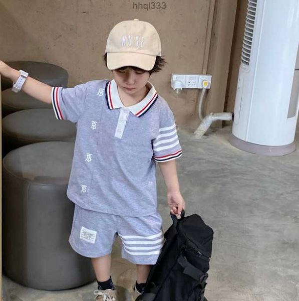 

mpf5 dx7t designer boys summer sport clothes sets children colorful letter short sleeve polo shirts with shorts 2pcs kids cotton casual outf, Blue