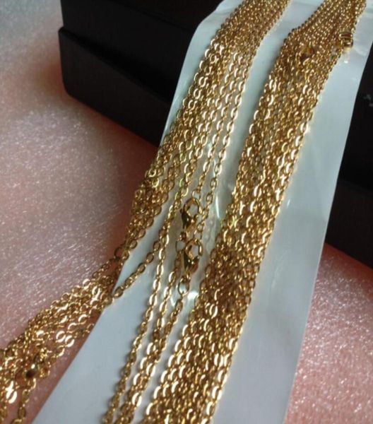 

whole 20pcs gold color fashion stainless steel thin 2mm strong oval link chain necklace 18039039 20039039for wome2757577, Silver