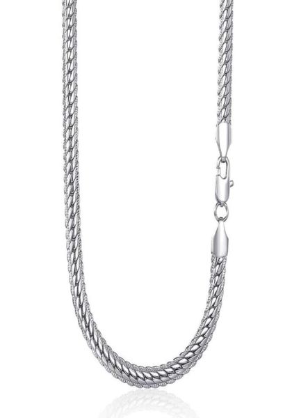 

6mm womens mens necklace chain hammered close rombo link curb cuban white gold filled gf fashion jewelry accessories dgn337 chains5857499, Silver