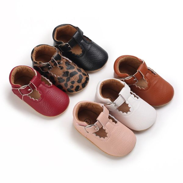 

newborn baby shoes stripe pu leather girl shoes toddler rubber sole anti-slip first walkers infant moccasins, Black;red