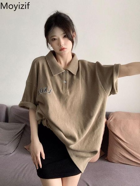 

polos moyizif vintage shirt casual short sleeves oversize preppy shirts 2022 summer new students woman 2022 new trend, White